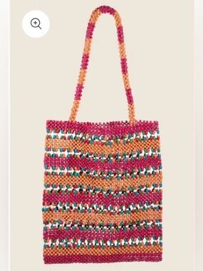 ANTIK KRAFT Wooden Beaded Tote Bag Made in India Multicolour  Hippie Boho